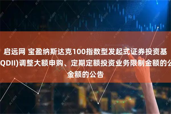 启远网 宝盈纳斯达克100指数型发起式证券投资基金(QDII)调整大额申购、定期定额投资业务限制金额的公告