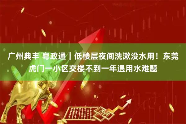广州典丰 粤政通｜低楼层夜间洗漱没水用！东莞虎门一小区交楼不到一年遇用水难题